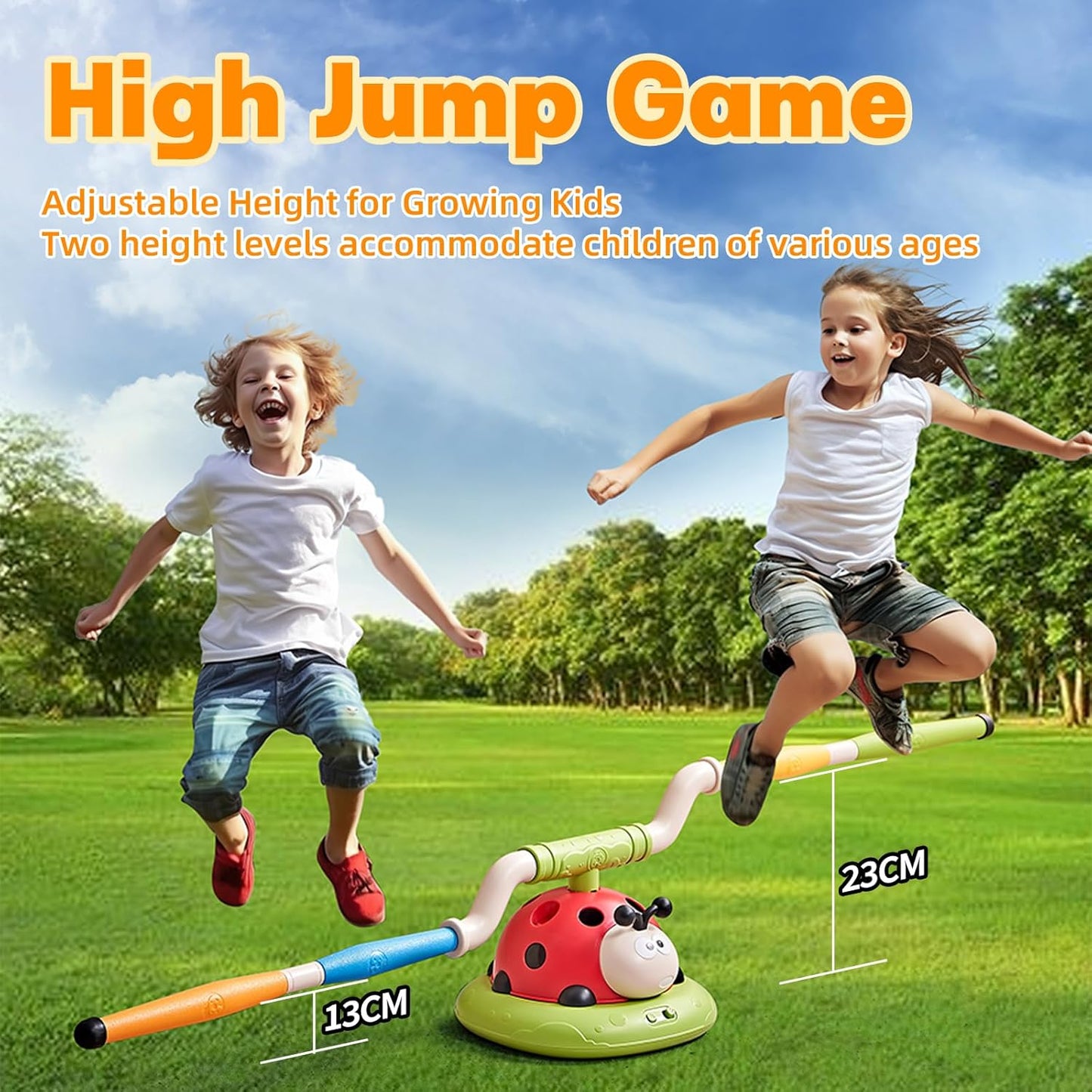 3-in-1 Ladybug Action Game Set – Rocket Launcher, Musical Jump & Ring Toss for Kids