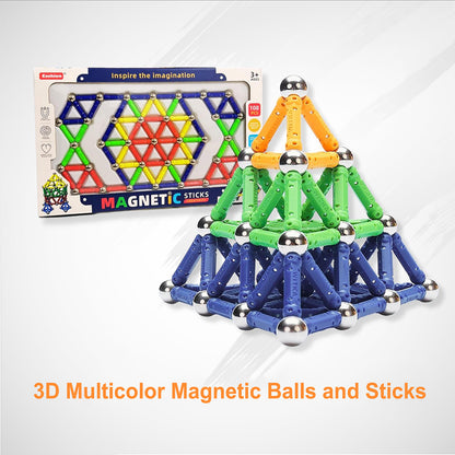 108 Pcs 3D Multicolor Magnetic Balls and Sticks