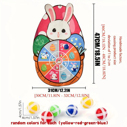 Kids Easter Sticky Ball Dartboard Game Set